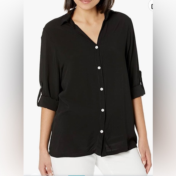 Made in Italy Black Button up Shirt - Picture 1 of 4